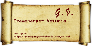 Gremsperger Veturia névjegykártya